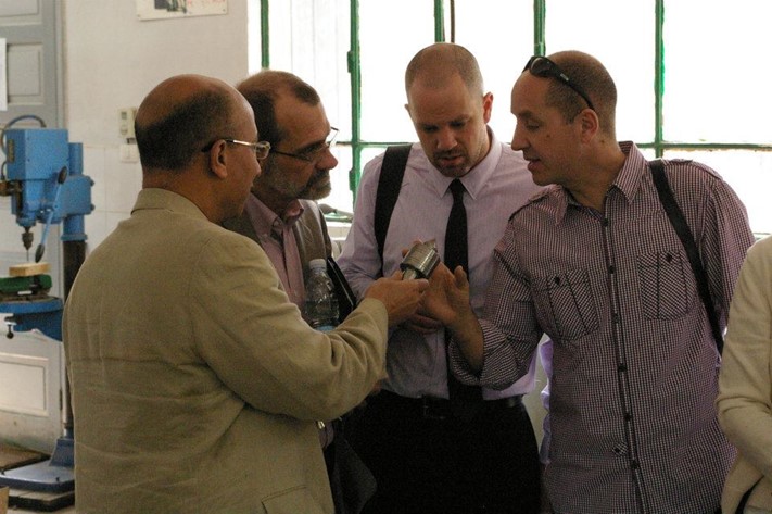 A delegation from Highline visiting Mataria Technical College in Cairo, Egypt.